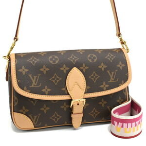 Louis Vuitton Diane Shoulder Bag Pouch Leather Brown Fuchsia Pink